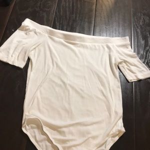 Fashion nova ribbed off the shoulder body suit